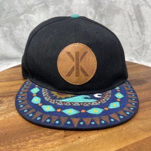 OnePiece Hat Mens One Size Black Multi-color Aztec Print Adjustable Snapback